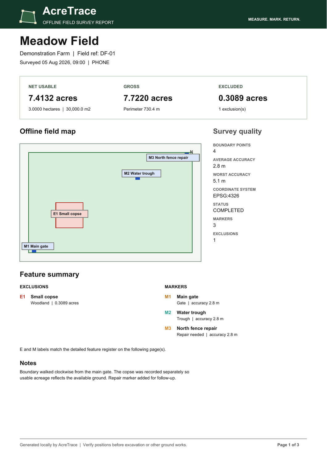 Preview of Example field report